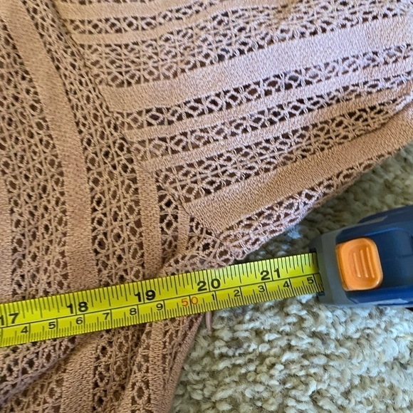 Jen’s Pirate Booty Women’s Dress Beige Size Large Lace Deep V Neck Maxi - Picture 7 of 9